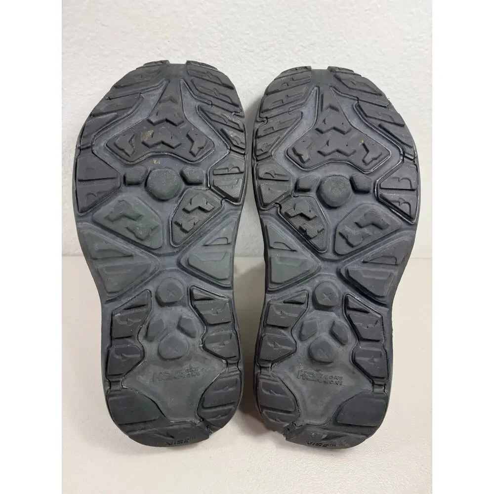 HOKA Hopara Men’s 10.5 Blue Orange Hiking Sandals Slip On Quick Lace